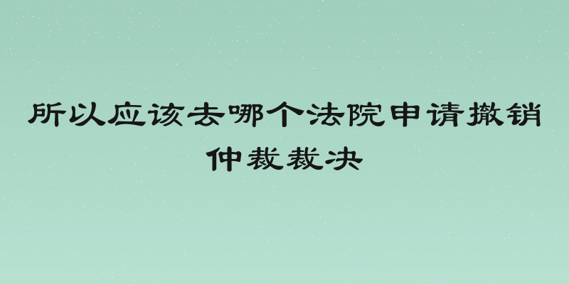 所以应该去哪个法院申请撤销仲裁裁决