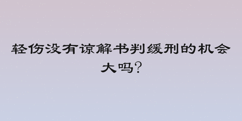 轻伤没有谅解书判缓刑的机会大吗?