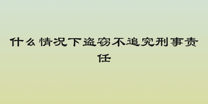 什么情况下盗窃不追究刑事责任