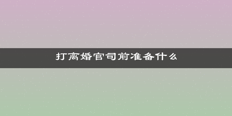 打离婚官司前准备什么