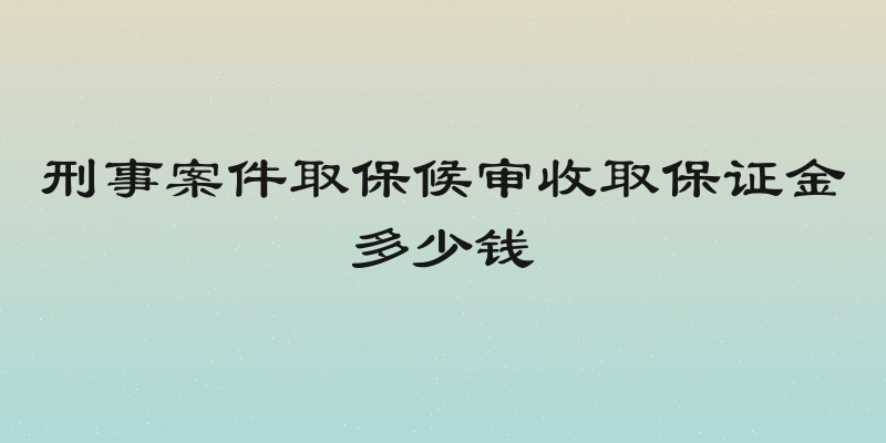 刑事案件取保候审收取保证金多少钱