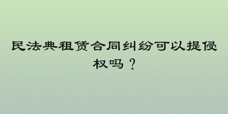 民法典租赁合同纠纷可以提侵权吗？