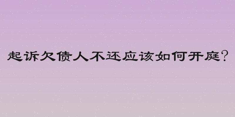起诉欠债人不还应该如何开庭?