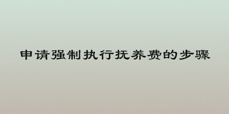 申请强制执行抚养费的步骤