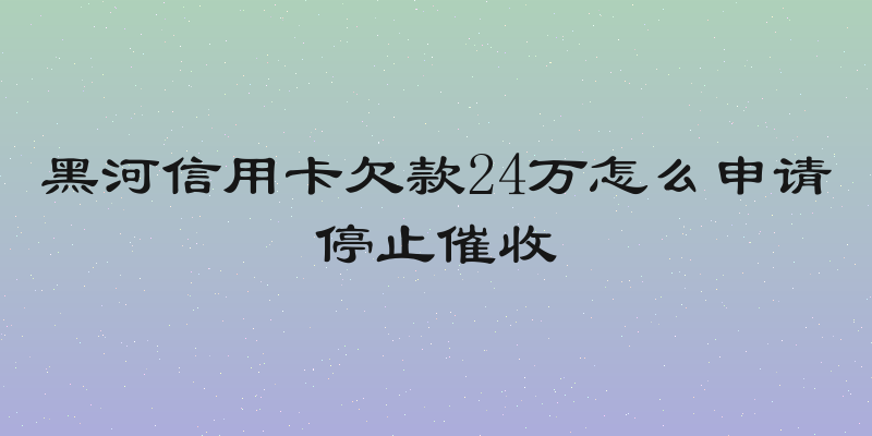 黑河信用卡欠款24万怎么申请停止催收