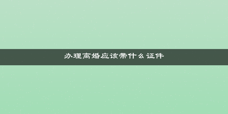 办理离婚应该带什么证件