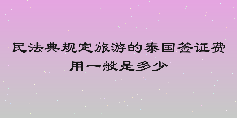 民法典规定旅游的泰国签证费用一般是多少