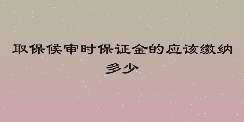 取保候审时保证金的应该缴纳多少