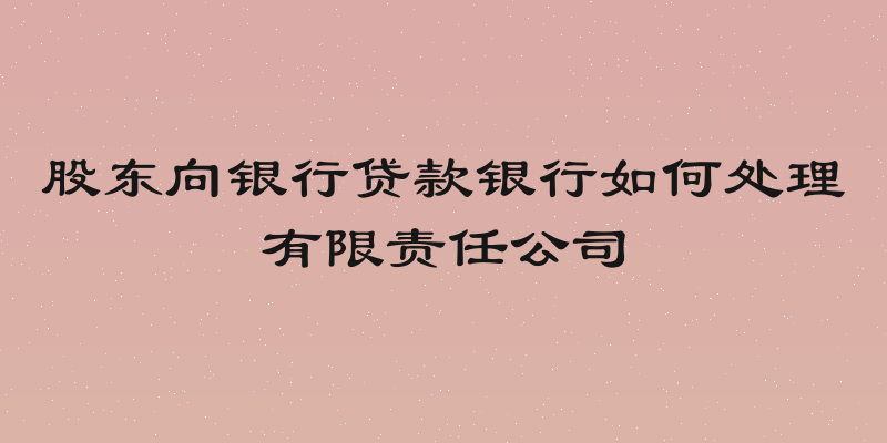 股东向银行贷款银行如何处理有限责任公司