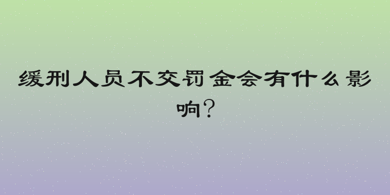缓刑人员不交罚金会有什么影响?