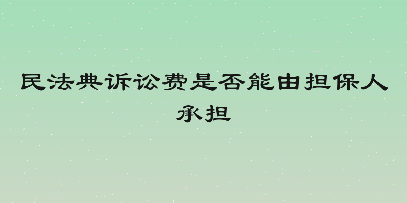 民法典诉讼费是否能由担保人承担