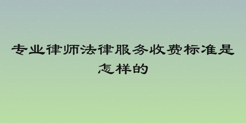 专业律师法律服务收费标准是怎样的