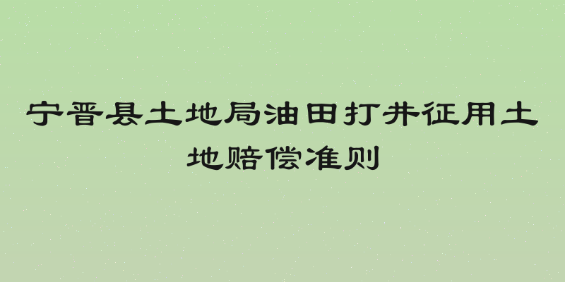 宁晋县土地局油田打井征用土地赔偿准则