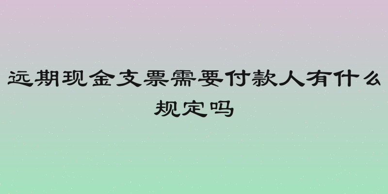 远期现金支票需要付款人有什么规定吗