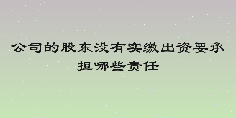 公司的股东没有实缴出资要承担哪些责任