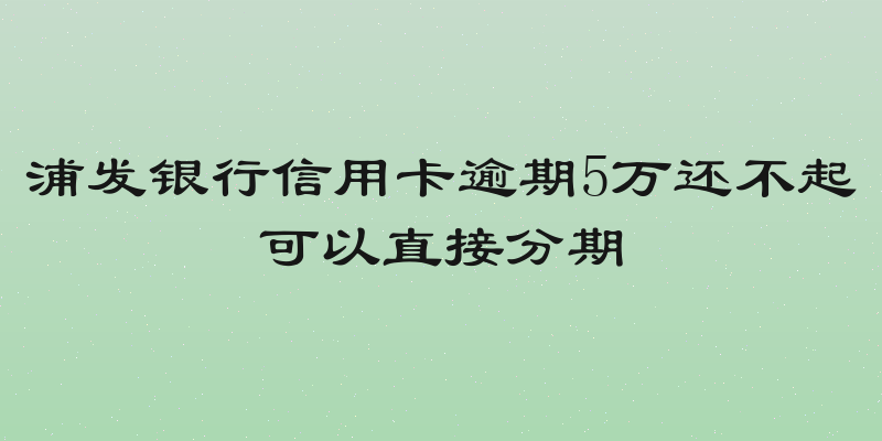 浦发银行信用卡逾期5万还不起可以直接分期