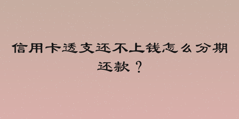 信用卡透支还不上钱怎么分期还款？