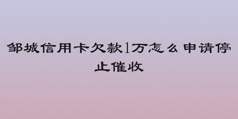 邹城信用卡欠款1万怎么申请停止催收