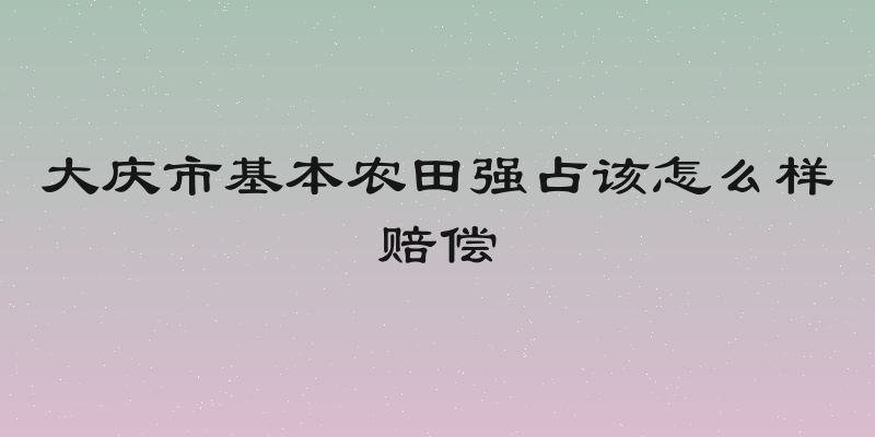 大庆市基本农田强占该怎么样赔偿