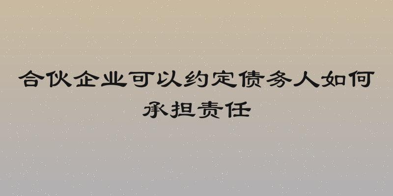 合伙企业可以约定债务人如何承担责任