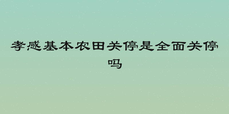 孝感基本农田关停是全面关停吗