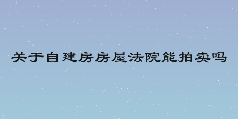 关于自建房房屋法院能拍卖吗