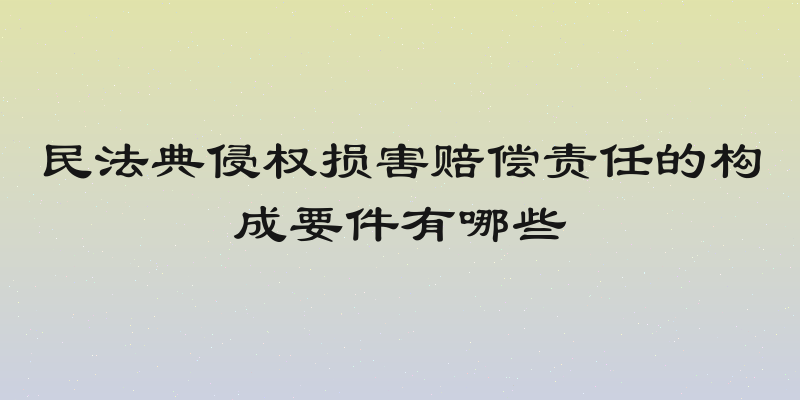 民法典侵权损害赔偿责任的构成要件有哪些