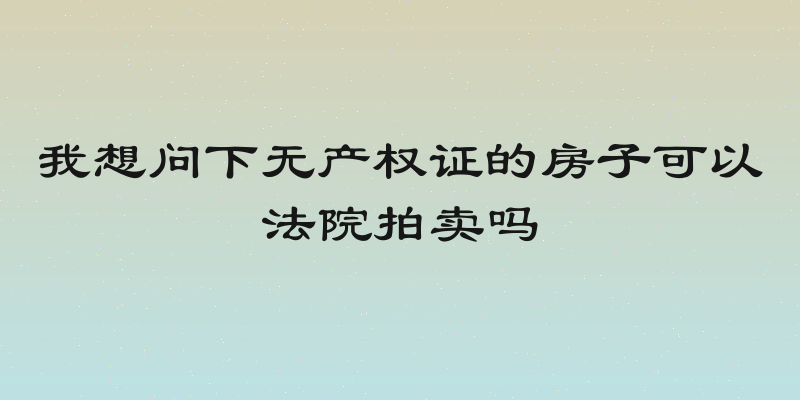 我想问下无产权证的房子可以法院拍卖吗