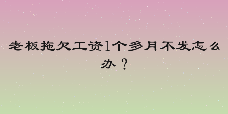 老板拖欠工资1个多月不发怎么办？