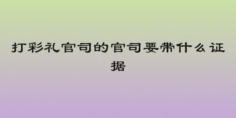 打彩礼官司的官司要带什么证据