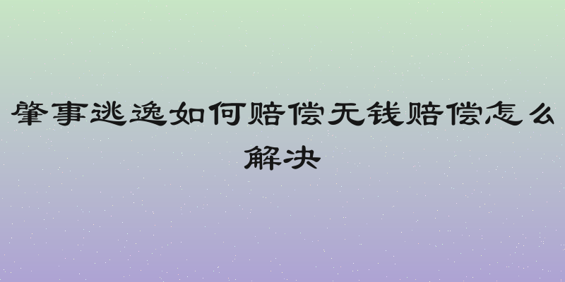 肇事逃逸如何赔偿无钱赔偿怎么解决