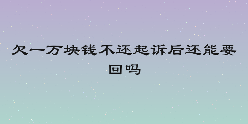 欠一万块钱不还起诉后还能要回吗
