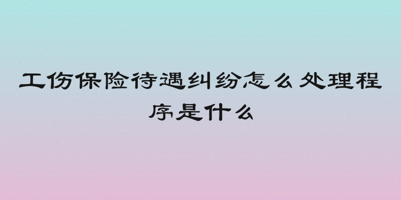 工伤保险待遇纠纷怎么处理程序是什么