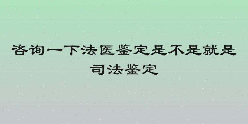 咨询一下法医鉴定是不是就是司法鉴定