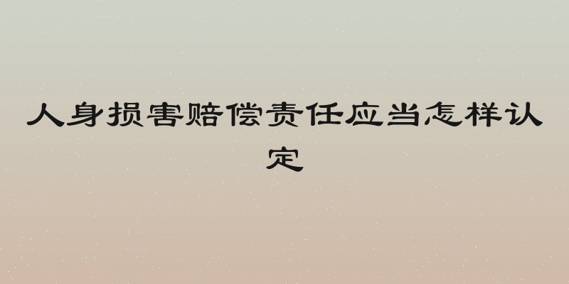 人身损害赔偿责任应当怎样认定