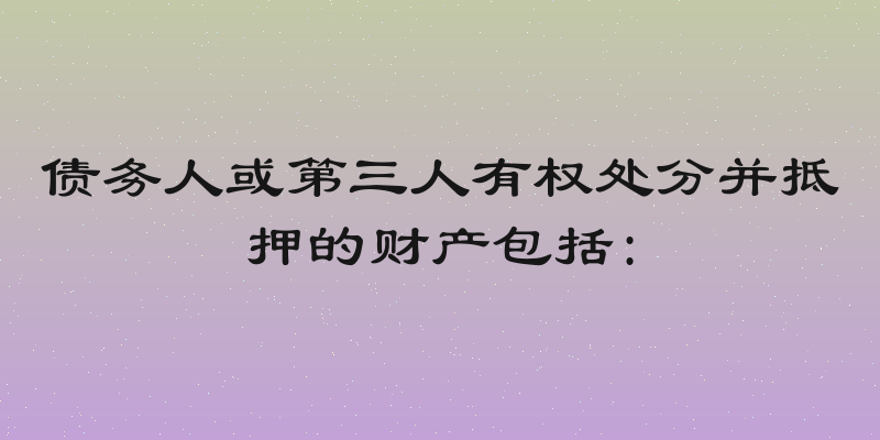 债务人或第三人有权处分并抵押的财产包括: