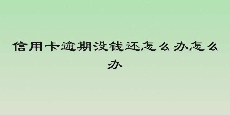 信用卡逾期没钱还怎么办怎么办