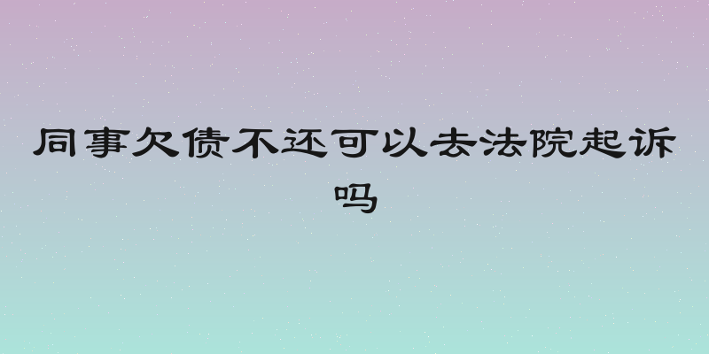 同事欠债不还可以去法院起诉吗