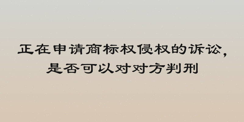正在申请商标权侵权的诉讼，是否可以对对方判刑