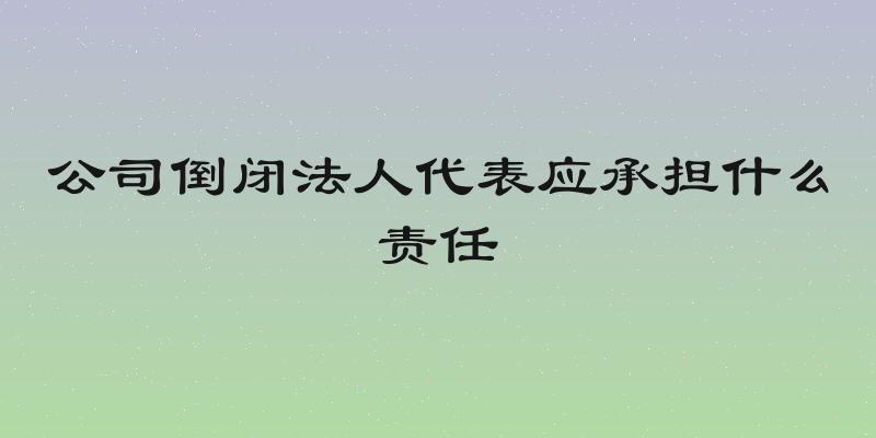 公司倒闭法人代表应承担什么责任