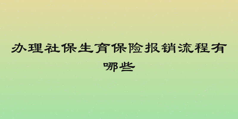 办理社保生育保险报销流程有哪些