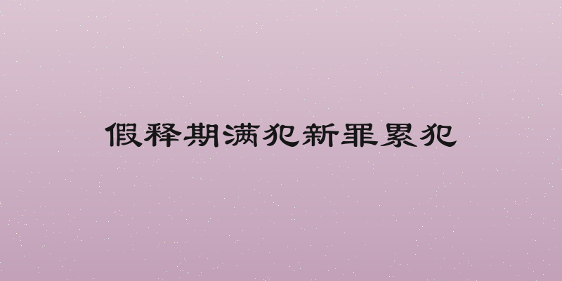 假释期满犯新罪累犯