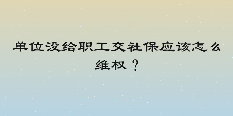 单位没给职工交社保应该怎么维权？