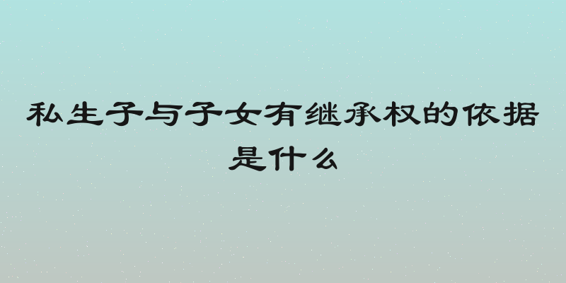 私生子与子女有继承权的依据是什么