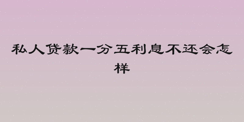 私人贷款一分五利息不还会怎样