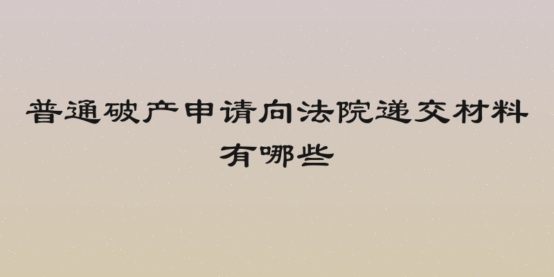普通破产申请向法院递交材料有哪些