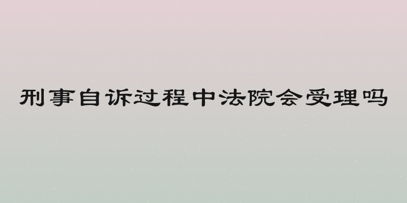 刑事自诉过程中法院会受理吗