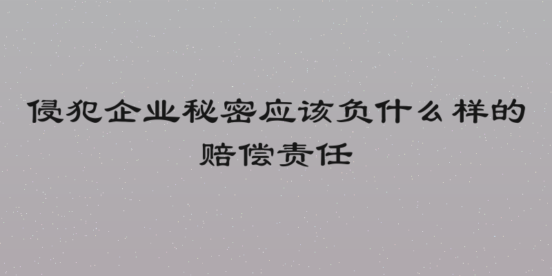 侵犯企业秘密应该负什么样的赔偿责任