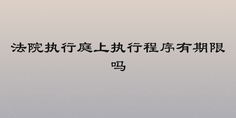 法院执行庭上执行程序有期限吗