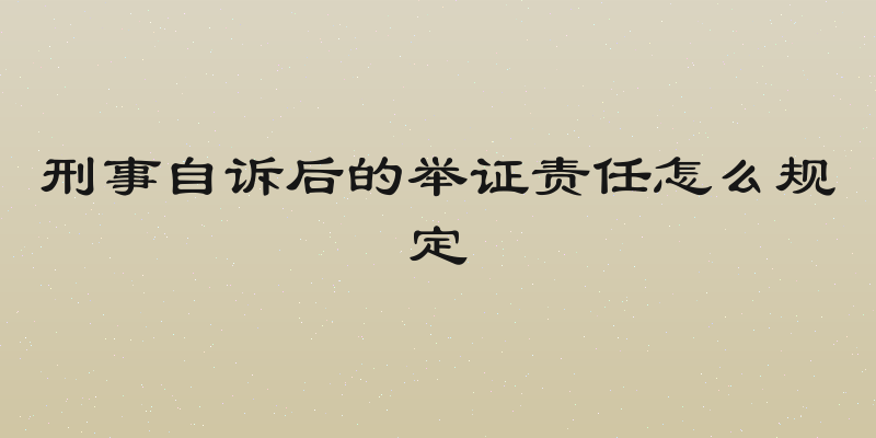 刑事自诉后的举证责任怎么规定